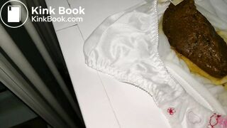 A LOVELY JAPAN WHITE FLOWER EMBROIDERY PANTY AFTER PLAYING