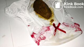 A LOVELY JAPAN WHITE FLOWER EMBROIDERY PANTY AFTER PLAYING