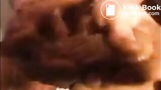 Woman smearing shit on her body