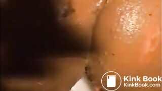 Woman smearing shit on her body
