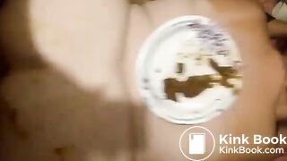 Fucking my SSBBW friend with a plate of my shit on her back after smearing