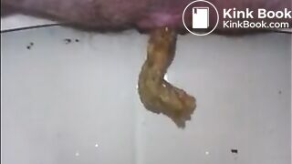 Hairy granny shitting closeup