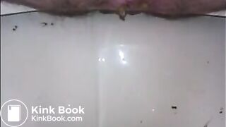 Hairy granny shitting closeup