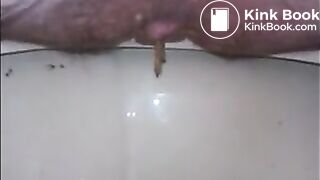 Hairy granny shitting closeup