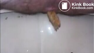 Hairy granny shitting closeup