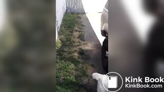 Girl taking a cow shit