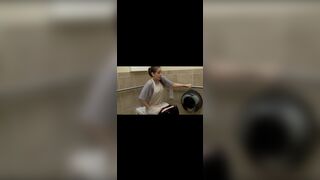 Girl has diarrhea at a coffee shop