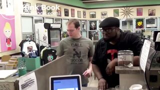 Girl has diarrhea at a coffee shop