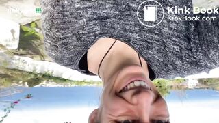 Bubble butt shitting on windshield