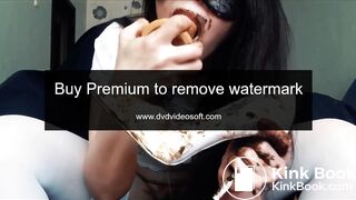 beautiful n sexy girl with mask shitting n vomiting