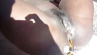 black girl poops soft shit outdoors