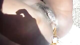 black girl poops soft shit outdoors