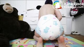 cute naked girl poops and masturbates