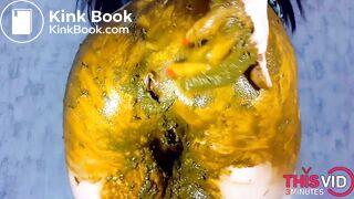 WOW! Looks so nice! Jeans Shitting with Lace Panties Anal Fingering