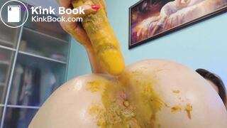cute blonde girl scat anal masturbation