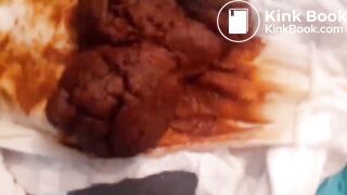 sexy girl with mask shitted and pissed