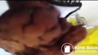 pooping black panties