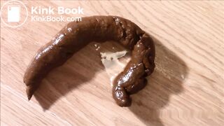 European milf produces a long turd.