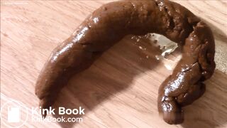 European milf produces a long turd.