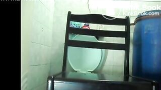 Woman poops from the chair
