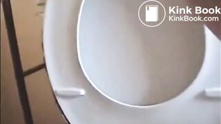 Hairy BBW Pooping Over Toilet