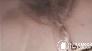 Hairy BBW Pooping Over Toilet