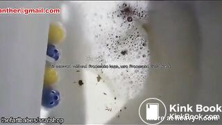 sexy blonde with a mask shitting - video 2