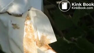 Woman scat in nature