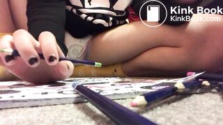 Messing A Diaper Whilst Coloring