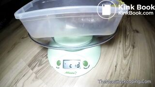 Hot blonde girl pooping for the camera