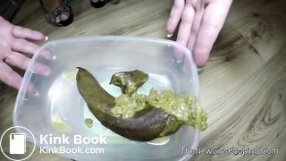 Hot blonde girl pooping for the camera