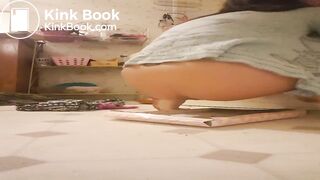 Defecating in a pizza box