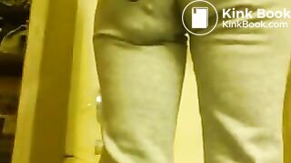 Girls does massive poop in sweat pants