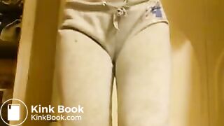 Girls does massive poop in sweat pants