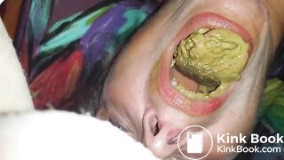 Amateur scat pooping eating wife