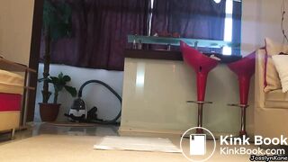 Pooping in white yoga pants