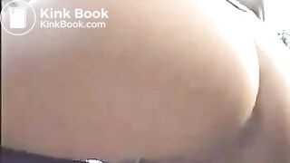 Classic video of girl shitting a massive turd sitting on a fence