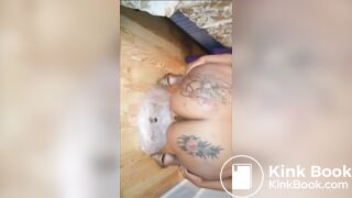 Big ass shitting in a bowl