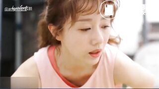 Korean girl has diarrhea during yoga