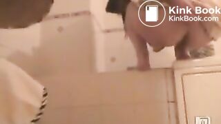 Two Japanese Girls Shit Together on the Bathroom Floor