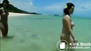 (SMEARING) (VINTAGE) Japanese Lesbians Skinny Dip and Shit in the Ocean