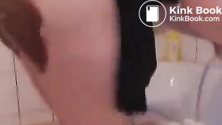 Womans ass gets used as toilet