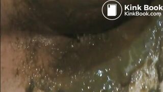 Messy shit in pantyhose