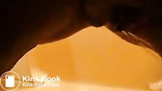 german mistress poops a big turd in toilet