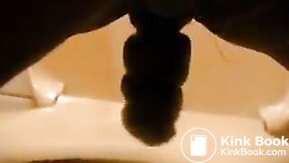 german mistress poops a big turd in toilet