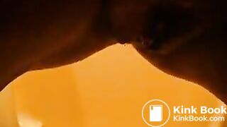 german mistress poops a big turd in toilet