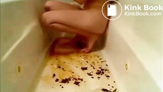 adorable and sexy naked brunette has diarrhea n pees