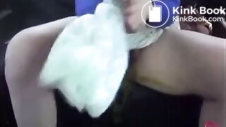 Japanese girl has a big diarrhea accident in the back of a taxi