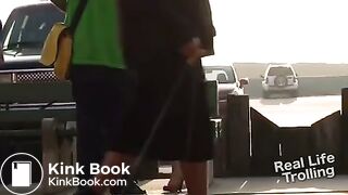 Sexy santa pretends to shit herself in public