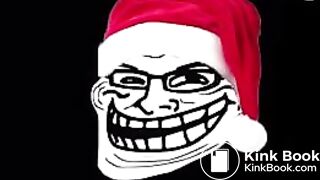 Sexy santa pretends to shit herself in public